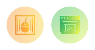 Mouse and Video Player Icon vector