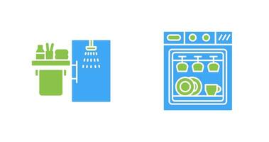 Shower and Dishwasher Icon vector