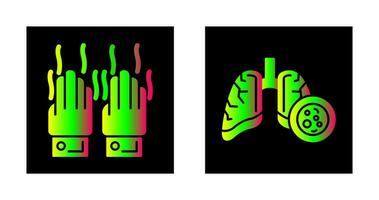 Smelly Hands and Lung Cancer Icon vector