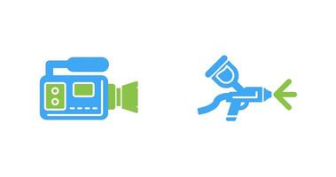 Airbrush and Video Camera Icon vector