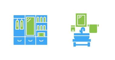 Wardrobe and Washbasin Icon vector