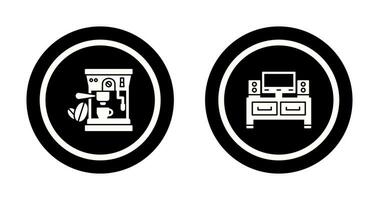 Coffee Machine and Television Icon vector