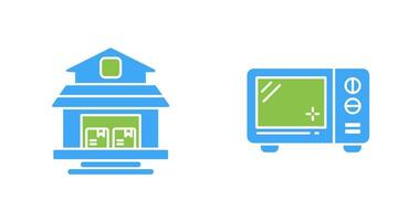 Warehouse and Microwave Icon vector