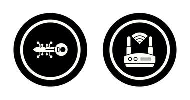 Key and WIFI Icon vector