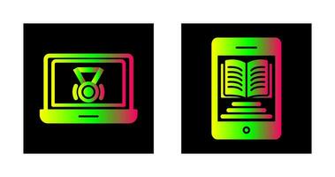 Medal and Ebook Icon vector