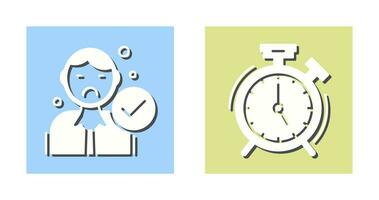 Rejected and Alarm Clock Icon vector