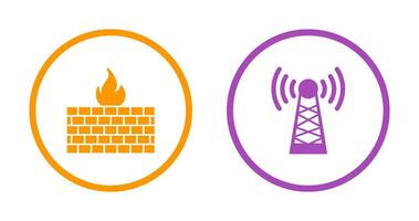 Firewall and Tower Icon vector