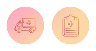 ambulancia y prescripción icono vector