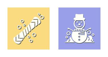 Snowboard and Snowman Icon vector