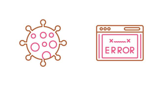 Virus and Error Code Icon vector