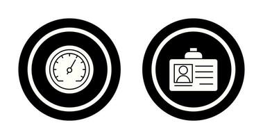 Id Card and Speedometer  Icon vector