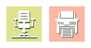 Desk Chair and Printer Icon vector