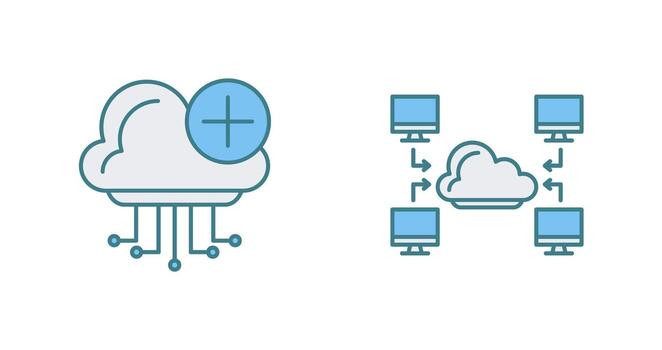 Cloud Computing and Computer  Icon vector