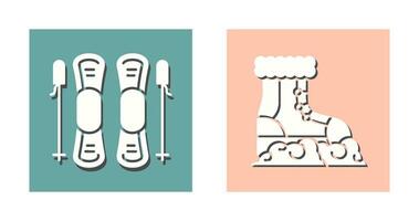 Skills and Snow Boots Icon vector