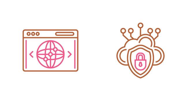 Cloud Security and Website Icon vector