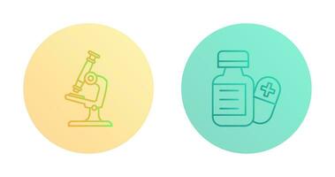 Microscope and Pill Icon vector