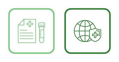 Blood Test and global Icon vector