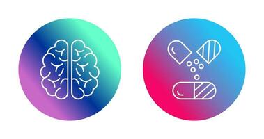 Brain and Capsule Icon vector