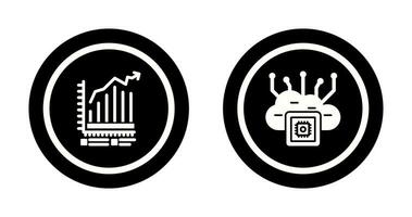 Bar Chart and Cloud Computing Icon vector