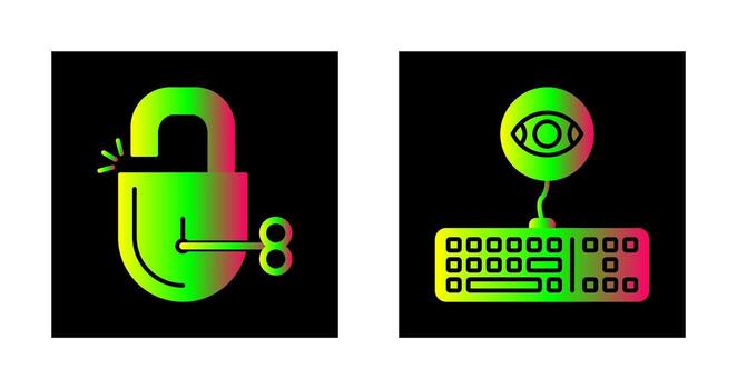 desbloquear y registrador de teclas icono vector