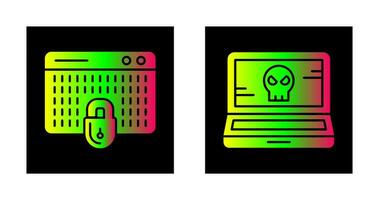 Hacking and Laptop Icon vector