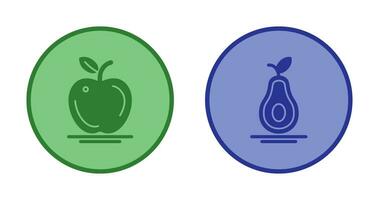 Apple and Avocado Icon vector