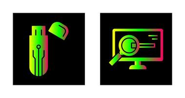 Usb and Search Icon vector