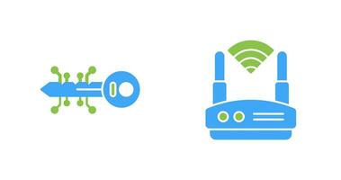 Key and WIFI Icon vector