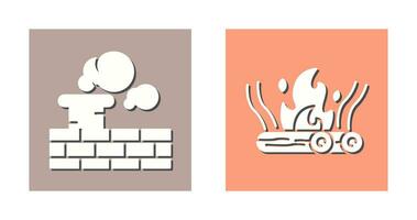 Chimney and Bonfire Icon vector