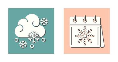 Snowy and Calender Icon vector