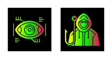 Eye Recongnition and Phishing Icon vector