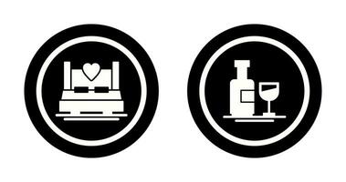 Double and Wine Bottle Icon vector