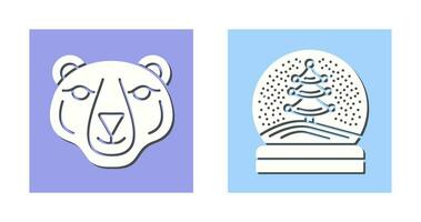 Polar Bear and Snow Globe Icon vector