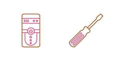 Cpu and Screw driver Icon vector