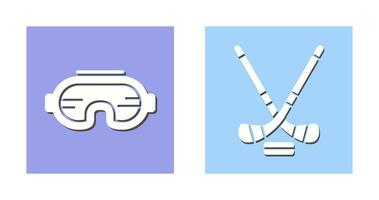 Goggle and Ice Hockey Icon vector