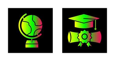 Globe and Graduation Icon vector