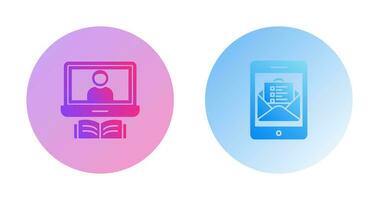 Lesson and Email Icon vector