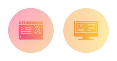 Online Certificate and Profile Icon vector