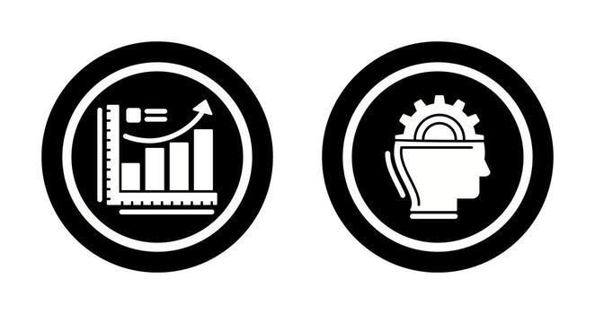 Growth Chart and Machine Learning Icon vector