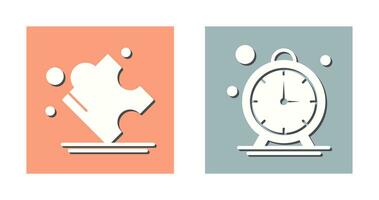 Puzzle and Stop Watch Icon vector