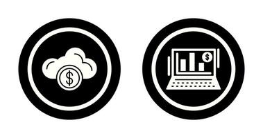 Cloud Computing and Bar Chart Icon vector