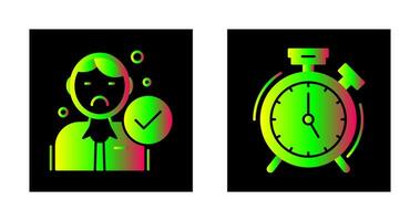 rechazado y alarma reloj icono vector