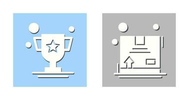 Trophy and Box Icon vector