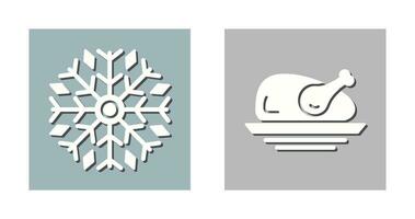 hielo y pollo icono vector