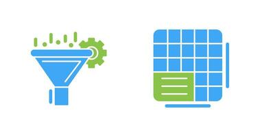 Filtering and Table Data Icon vector