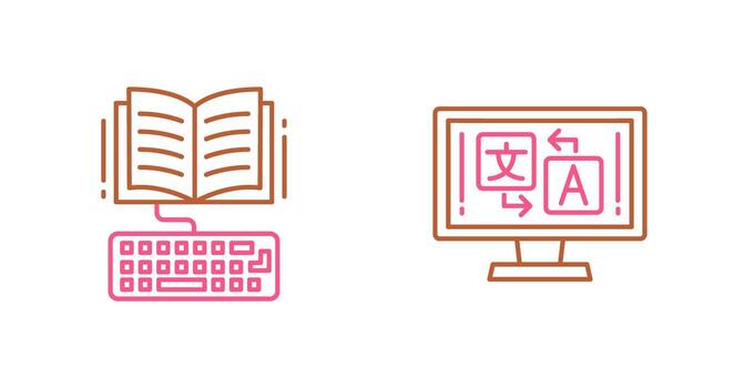 estudiar y idioma icono vector