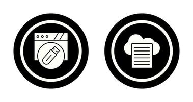 Sheet and Usb Flash Drive Icon vector