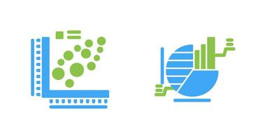 Plot and Pie Chart Icon vector