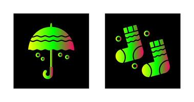 Umbrella and Winter Socks Icon vector