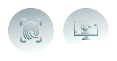 Log and Finger Print Icon vector